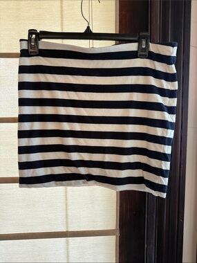 H&M Blue and White Striped Mini Skirt